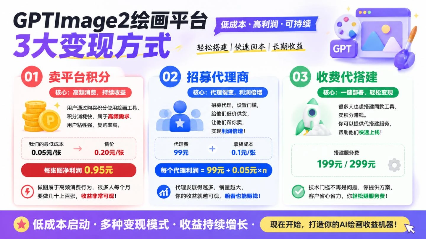 手搓火爆全网的image2在线绘画工具，靠卖积分赚钱