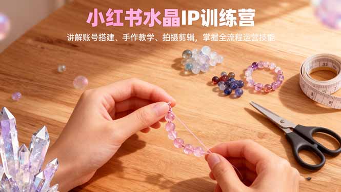 小红书水晶IP训练营,讲解账号搭建、手作教学、拍摄剪辑,全流程运营技能-91资源站