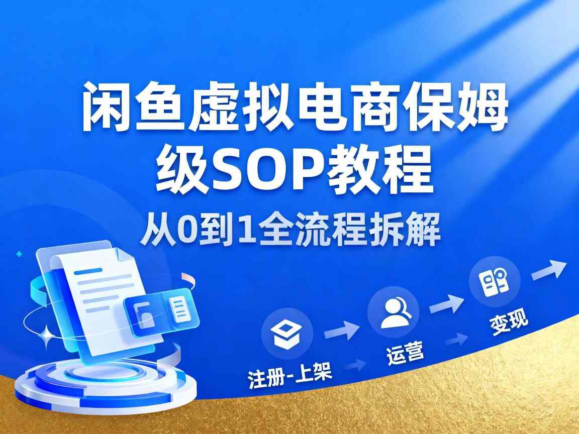 闲鱼虚拟电商,月入轻松过1W,保姆级SOP教程-91资源站