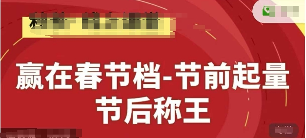 赢在春节档-节前起量,后称王,淘系精品线上系列课-91资源站