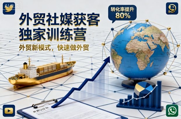 外贸社媒获客独家训练营,外贸新模式,快速做外贸(更新)-91资源站