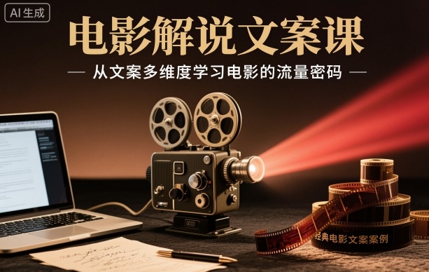 电影解说文案课，从文案多维度学习电影的流量密码 - 91资源站-91资源站