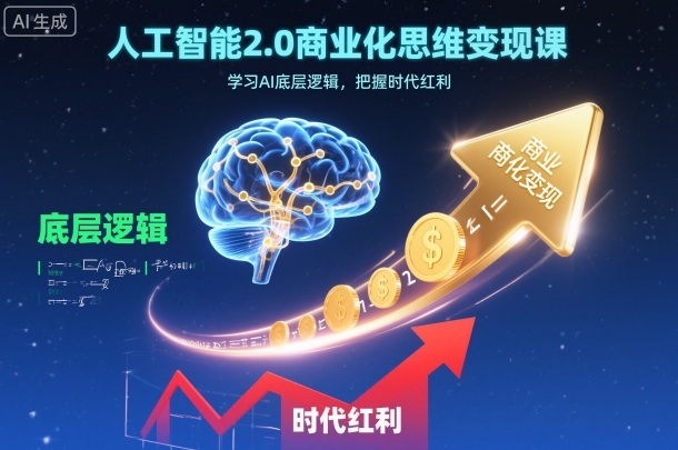 人工智能2.0商业化思维变现课,学习AI底层逻辑,把握时代红利-91资源站