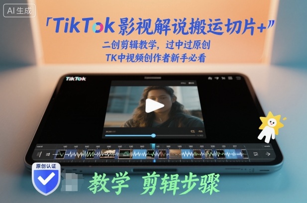 TikTok影视解说搬运切片+二创剪辑教学,过中过原创,TK中视频创作者新手必看-91资源站