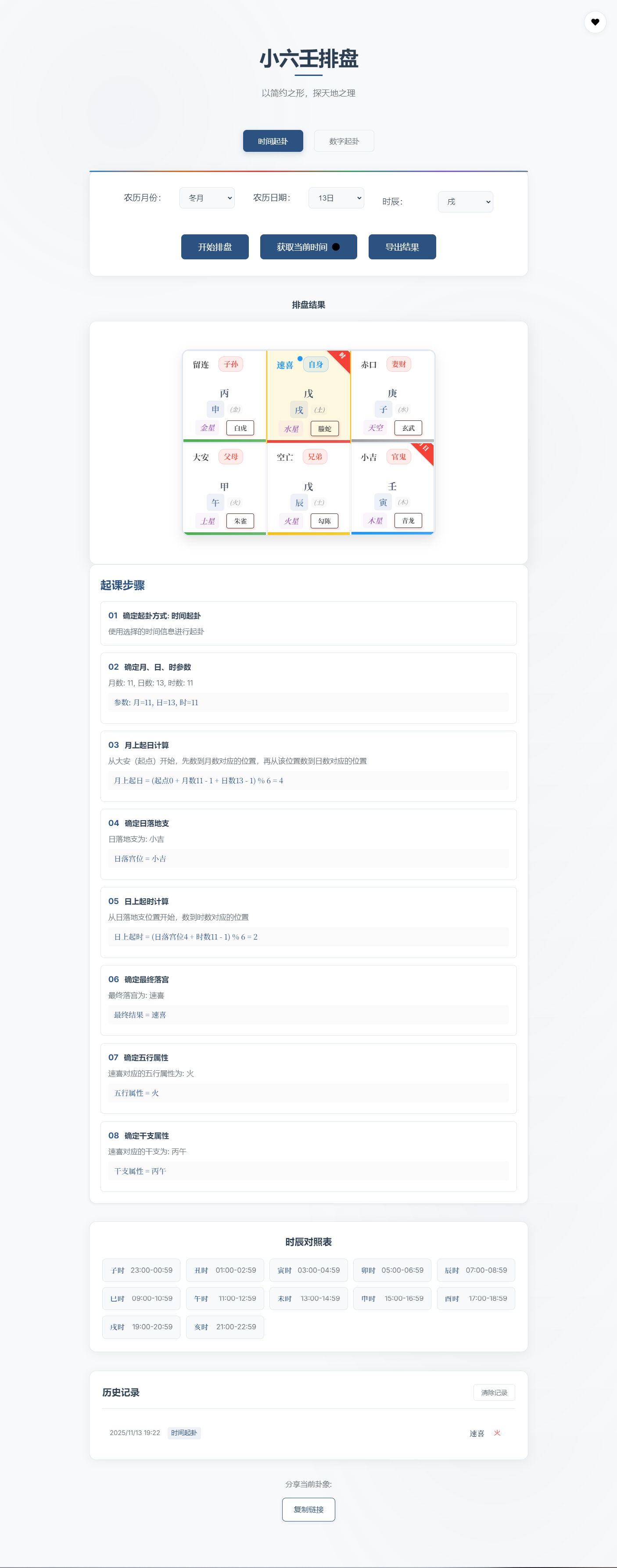 小六壬排盘工具源码 自适应双端-91资源站