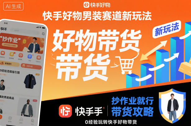 快手好物男装赛道新玩法，抄作业就行，0经验玩转快手好物带货 - 91资源站-91资源站