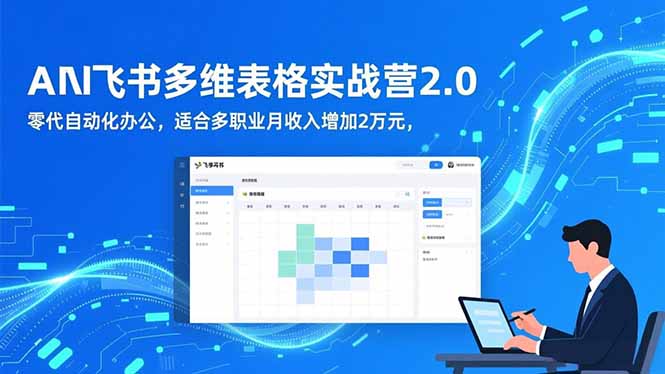 AI+飞书多维表格实战营2.0:零代码自动化办公,适合多职业月收入增加2万元-91资源站