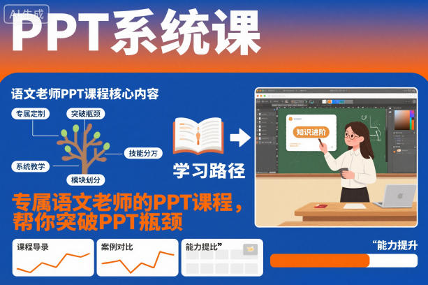 PPT系统课,专属语文老师的PPT课程,帮你突破PPT瓶颈-91资源站