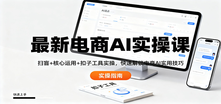 最新电商AI实操课:扫盲+核心运用+扣子工具实操,快速解锁电商AI实用技巧 - 91资源站-91资源站