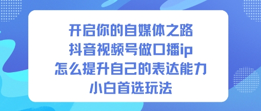 开启你的自媒体之路,抖音视频号做口播ip,怎么提升自己的表达能力,小白首选玩法-91资源站
