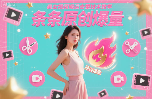 美女视频搬运去重技术教学，条条原创爆量-91资源站
