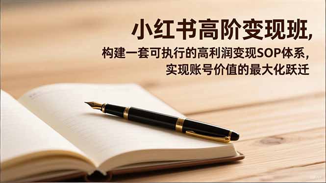 小红书高阶变现班，构建一套可执行的高利润变现SOP体系，实现账号价值的最大化跃迁-91资源站