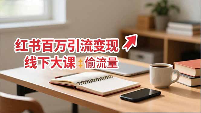 小红书百万引流变现-11月线下大课：分享从0到百万引流路径，手把手教偷流量、拿结果 - 91资源站-91资源站