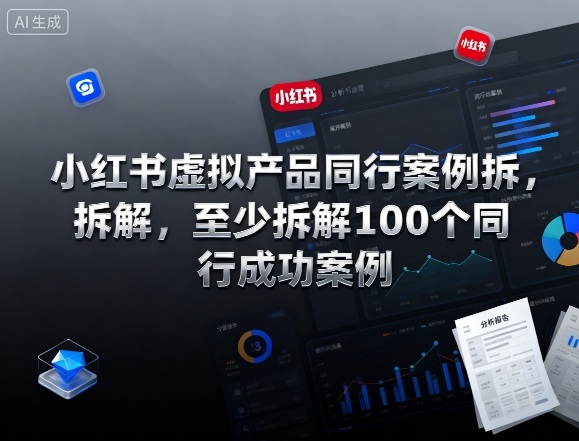 小红书虚拟产品同行案例拆解,至少拆解100个同行成功案例(完结)-91资源站
