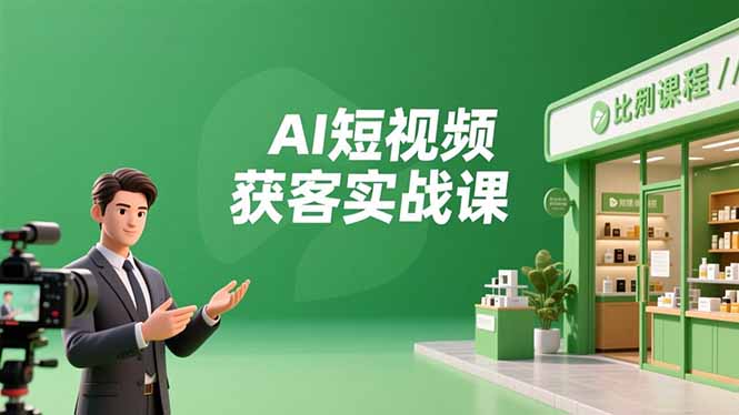 AI短视频获客实战课，数字人创作、实体行业应用、精准引流，30天获取客源月入6万+ - 91资源站-91资源站