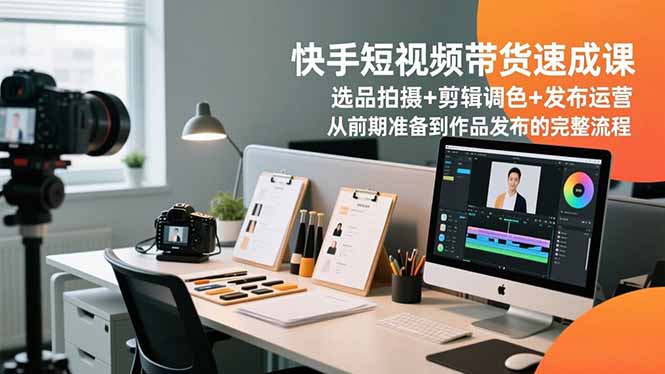 快手短视频带货速成课,选品拍摄+剪辑调色+发布运营,从前期准备到作品发布的完整流程-91资源站