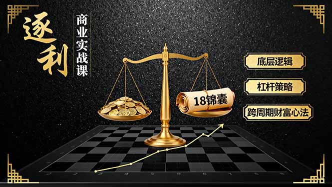 《逐 利》商业实战课,底层逻辑、杠杆策略、18锦囊,跨周期财富心法(更新-91资源站