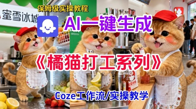 Coze扣子工作流一键生成胖橘猫打工短视频,保姆级实操搭建教学-91资源站