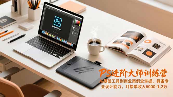 PS进阶大师训练营，从基础工具到商业案例全掌握，具备专业设计能力，月接单收入6000-1.2万 - 91资源站-91资源站