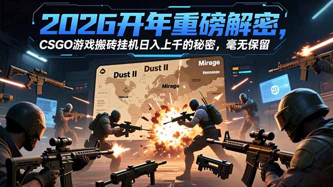 2026开年重磅解密，CSGO游戏搬砖挂机日入上千的秘密，毫无保留-91资源站
