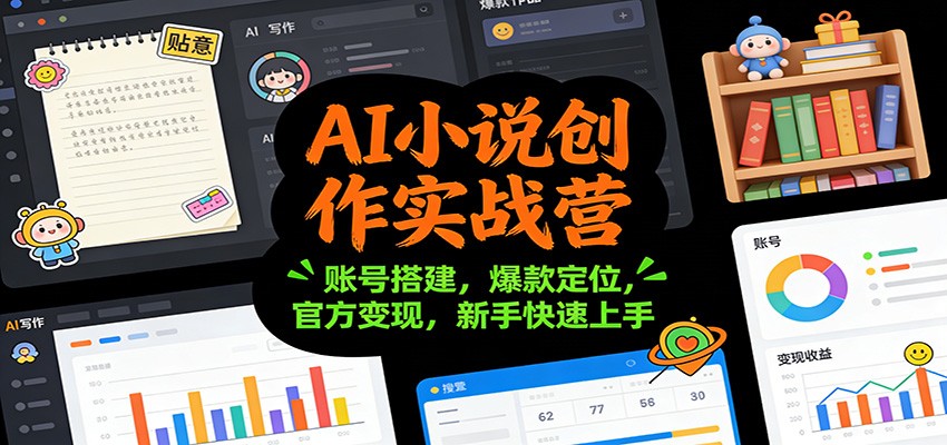 AI小说创作实战营:账号搭建,爆款定位,官方变现,新手快速上手 - 91资源站-91资源站