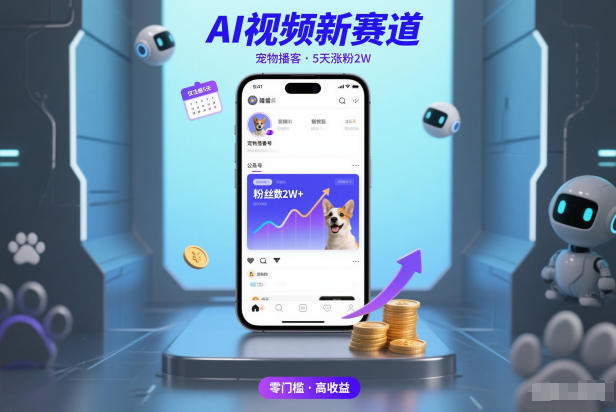 AI视频新赛道，宠物播客仅注册5天涨粉2W，收益非常可观 - 91资源站-91资源站