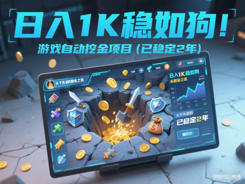 日入1K稳如狗！游戏自动挖金项目(已稳定2年)，永不失业的副业之选【揭秘】 - 91资源站-91资源站