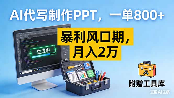 AI代写制作PPT，一单800+， 暴利风口期，月入2万【附工具】 - 91资源站-91资源站