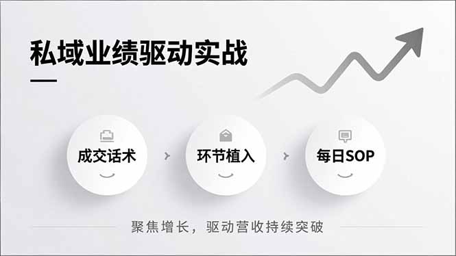 私域业绩驱动实战，成交话术、环节植入、每日SOP，聚焦增长，驱动营收持续突破 - 91资源站-91资源站