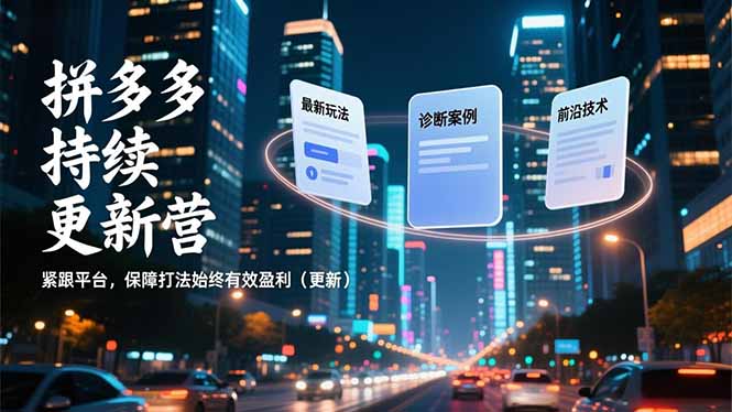 拼多多持续更新营，最新玩法、诊断案例、前沿技术，紧跟平台，保障打法始终有效盈利(更新 - 91资源站-91资源站