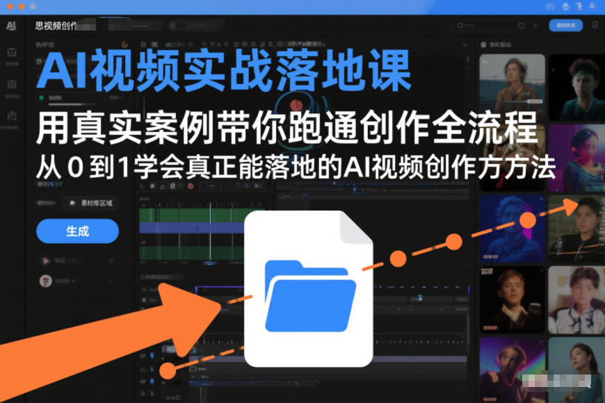 AI视频实战落地课，用真实案例带你跑通创作全流程，从0到1学会真正能落地的AI视频创作方法 - 91资源站-91资源站