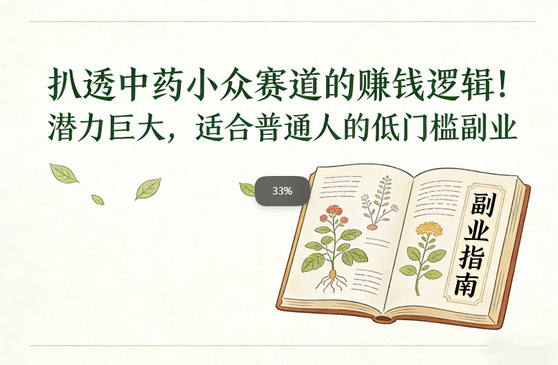 扒透中药小众赛道的賺米逻辑，潜力巨大，适合普通人的低门槛副业 - 91资源站-91资源站