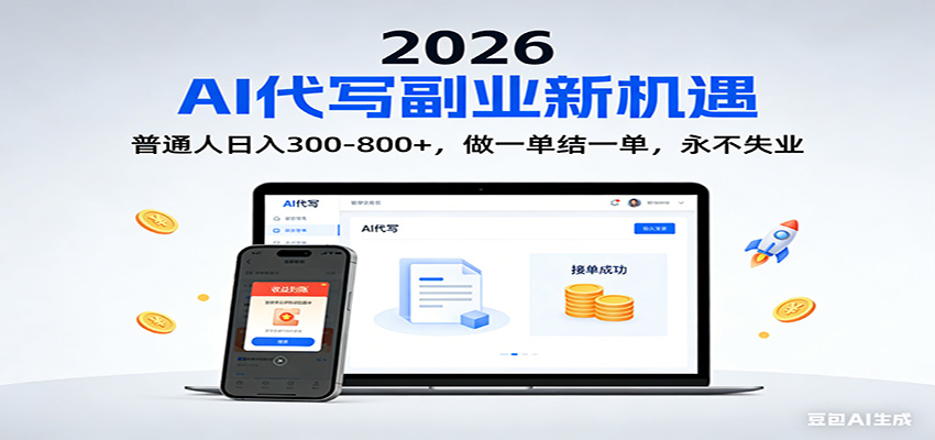 2026 副业首选！AI 代写日入 300-800，普通人0门槛，做一单结一单！ - 91资源站-91资源站