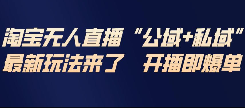 淘宝无人直播完整教程，公试+私域，最新玩法来了，开播即爆单 - 91资源站-91资源站