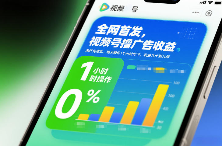 全网首发，视频号撸广告收益，无任何成本，每天操作1个小时即可，收益几十到几张 - 91资源站-91资源站