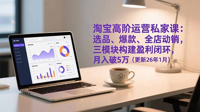 淘宝高阶运营私家课：选品、爆款、全店动销，三模块构建盈利闭环，月入破5万(更新26年1月 - 91资源站-91资源站