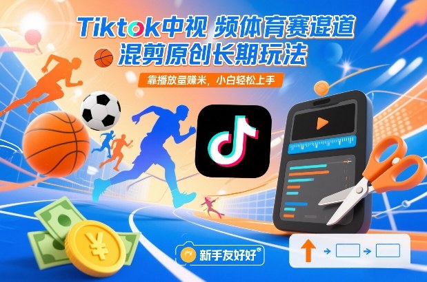 Tiktok中视频体育赛道混剪原创长期玩法，靠播放量賺米，小白轻松上手 - 91资源站-91资源站
