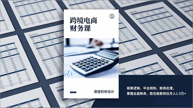 跨境电商财务课，核算逻辑、平台规则、账务处理，掌握全盘账务，胜任高薪岗位月入1.5万+ - 91资源站-91资源站