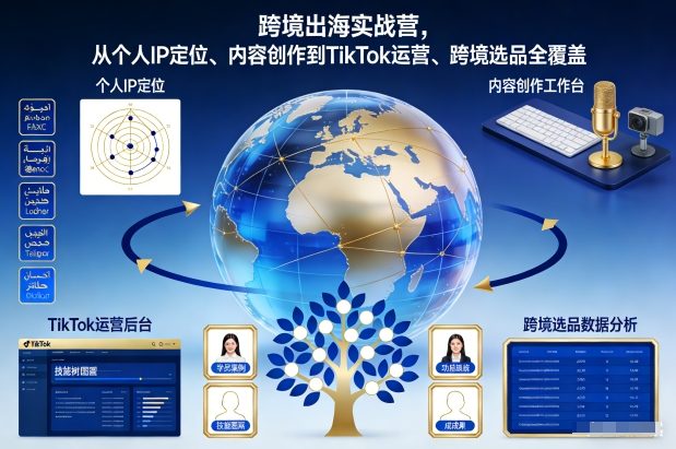 跨境出海实战营，从个人IP定位、内容创作到TikTok运营、跨境选品全覆盖 - 91资源站-91资源站