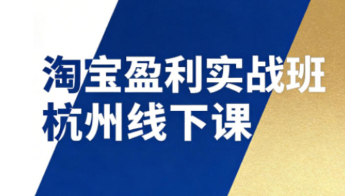 淘宝盈利实战班杭州线下课12月26-28日(音频+字幕)，帮你掌握SOP流程+12门核心技术 - 91资源站-91资源站