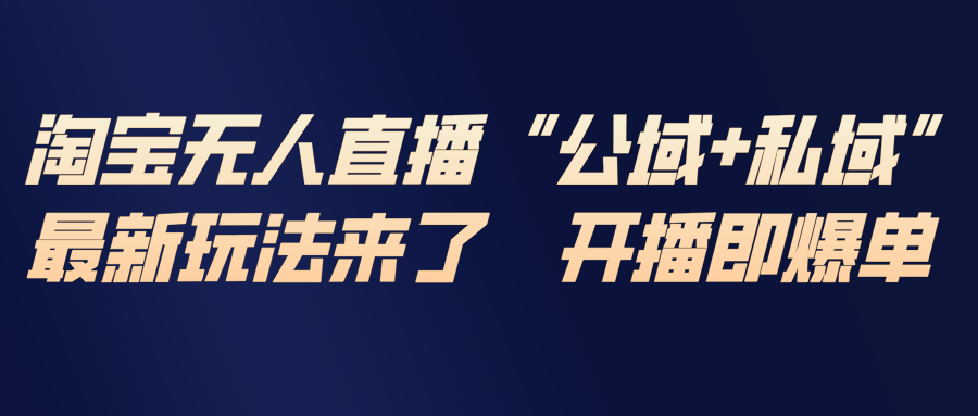 淘宝无人直播最新玩法，包含私域和公域两种玩法 - 91资源站-91资源站