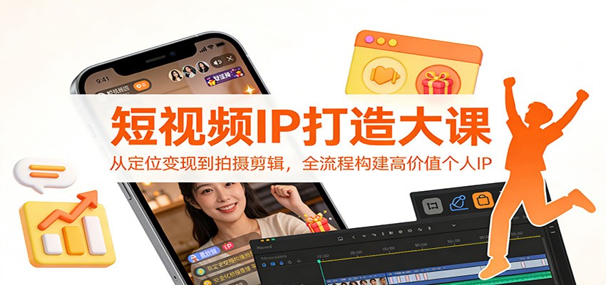 短视频IP打造大课:从定位变现到拍摄剪辑,全流程构建高价值个人IP - 91资源站-91资源站