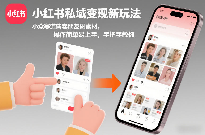 小红书私域变现新玩法，小众赛道售卖朋友圈素材，操作简单易上手，手把手教你 - 91资源站-91资源站