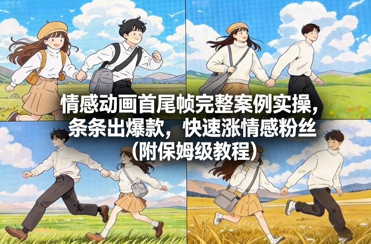 情感动画首尾帧完整案例实操，条条出爆款，快速涨情感粉丝(附保姆级教程) - 91资源站-91资源站