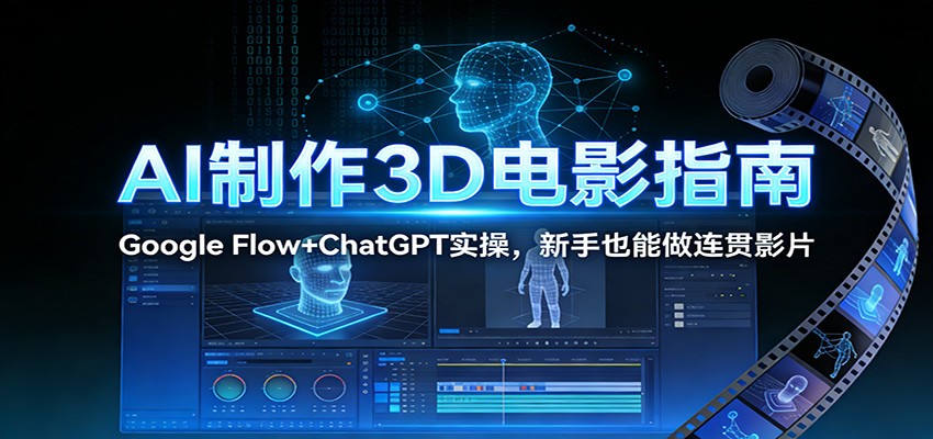 AI制作3D电影指南:Google Flow+ChatGPT实操,新手也能做连贯影片 - 91资源站-91资源站