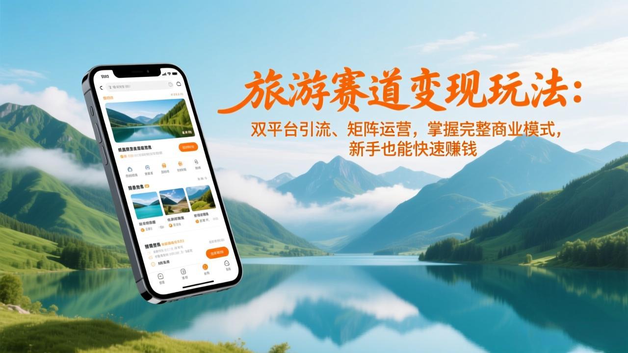 旅游赛道变现玩法：双平台引流、矩阵运营，掌握完整商业模式，新手也能快速赚钱 - 91资源站-91资源站