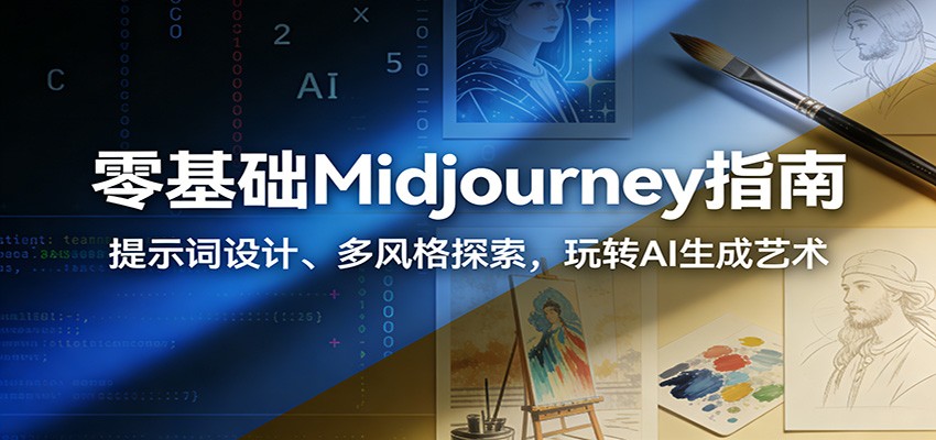 零基础Midjourney指南：提示词设计、多风格探索，玩转AI生成艺术 - 91资源站-91资源站
