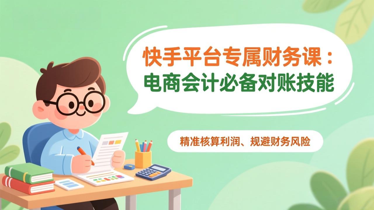 快手平台专属财务课：电商会计必备对账技能，精准核算利润、规避财务风险 - 91资源站-91资源站