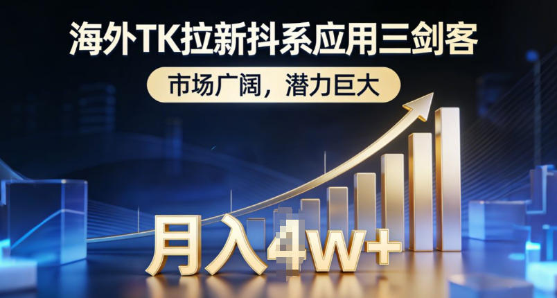 海外TK拉新抖系应用三剑客，市场广阔，潜力巨大，月入1w+ - 91资源站-91资源站