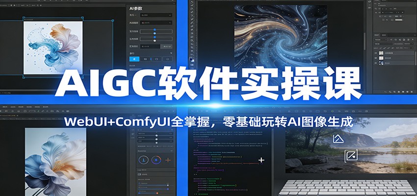 AIGC软件实操课：WebUI+ComfyUI全掌握，零基础玩转AI图像生成 - 91资源站-91资源站